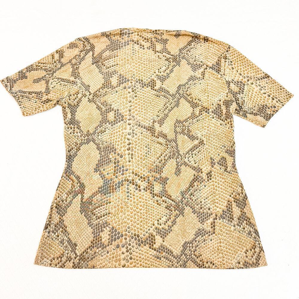 Jaeger Snakeskin Patterned Printed Short Sleeve T… - image 3